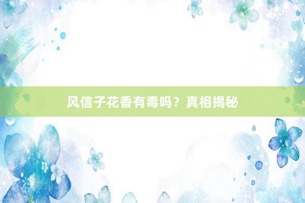风信子花香有毒吗？真相揭秘